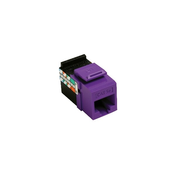 Leviton 1-Port Mod Jack 110 8W8P Utp, T568A/B Cat5E Quickport, Gigamax Purple 5G108-RP5 - main